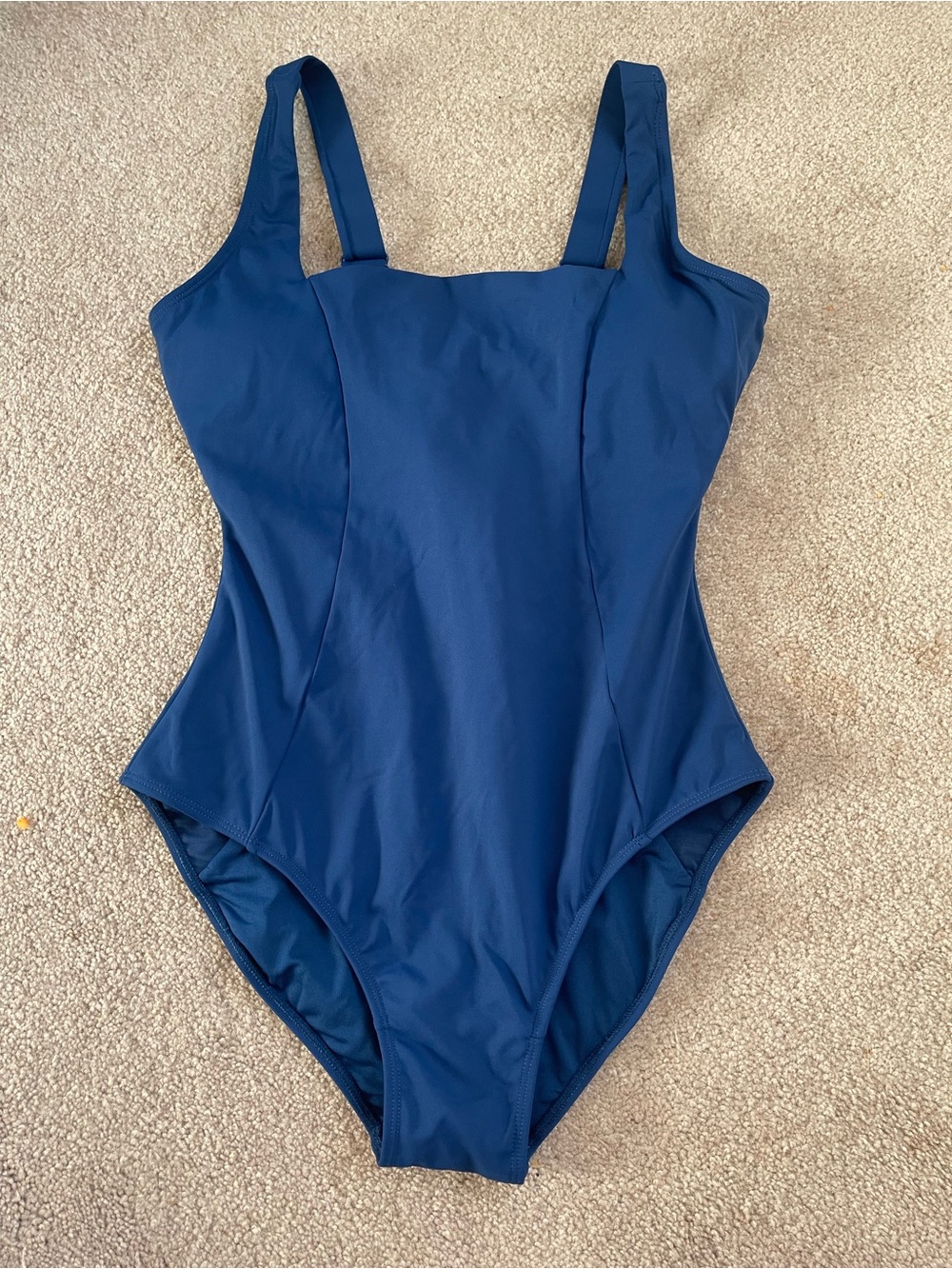 TA3 Squarey One Piece Swimsuit Blue L Short 4.0 Lace Up Back NWOT
